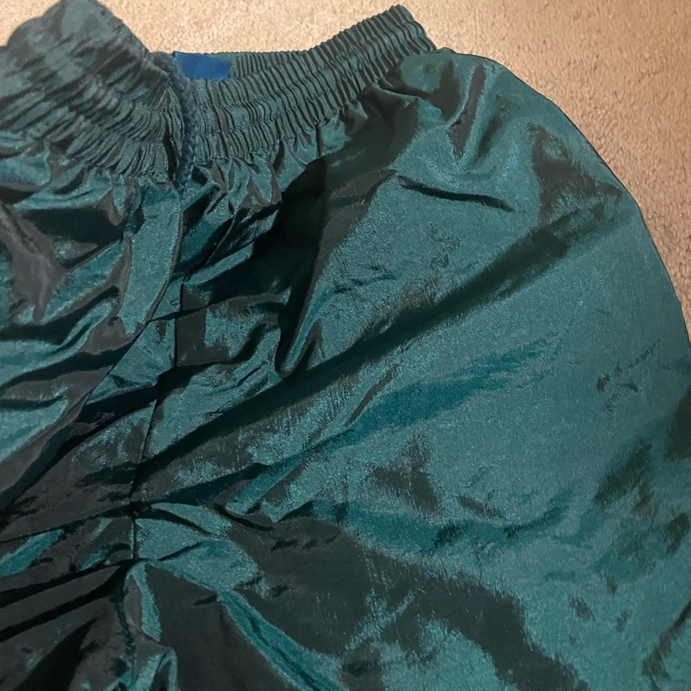 Green Nylon Workout Pants